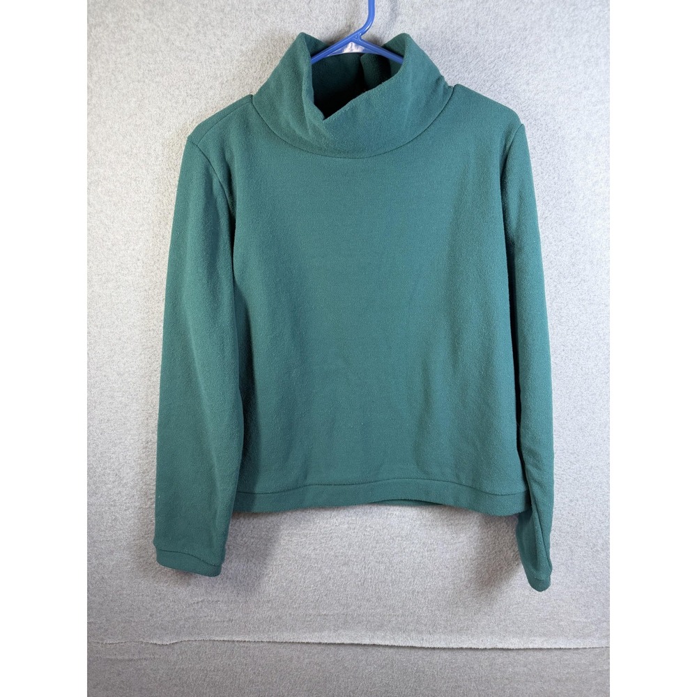 Aspen Sweater Womens Large Green Cowl Neck Fleece Pullover Lightweight